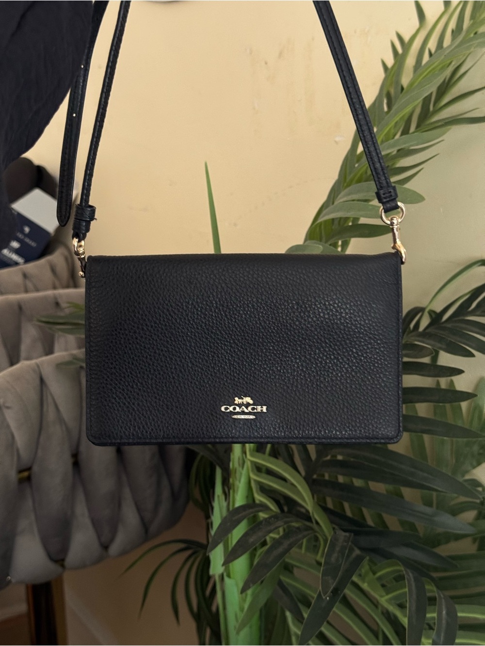 Coach Black Pebbled Leather Crossbody